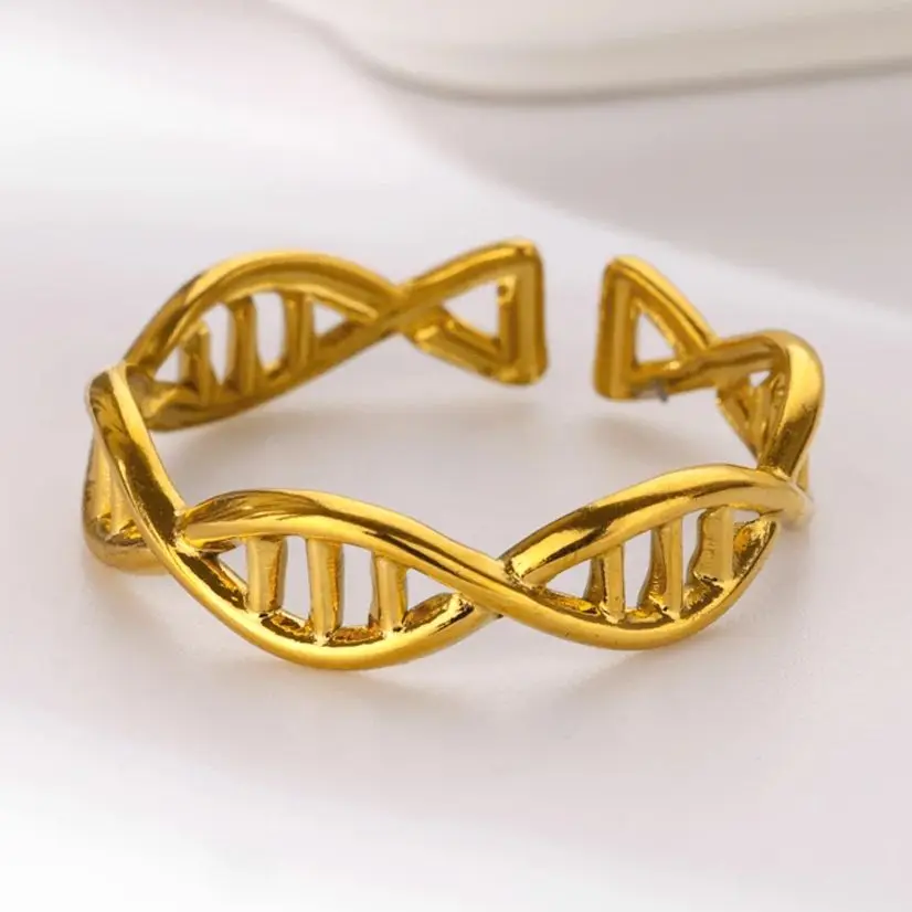 Stainless Steel Spiral Rings Women Gold Color