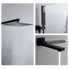 Concealed Brushed Gold Shower Set Bathroom Hidden 3 Way Faucet Shower System Set Wall Mounted Bathtub Rain Shower Mixer Tap Set 5