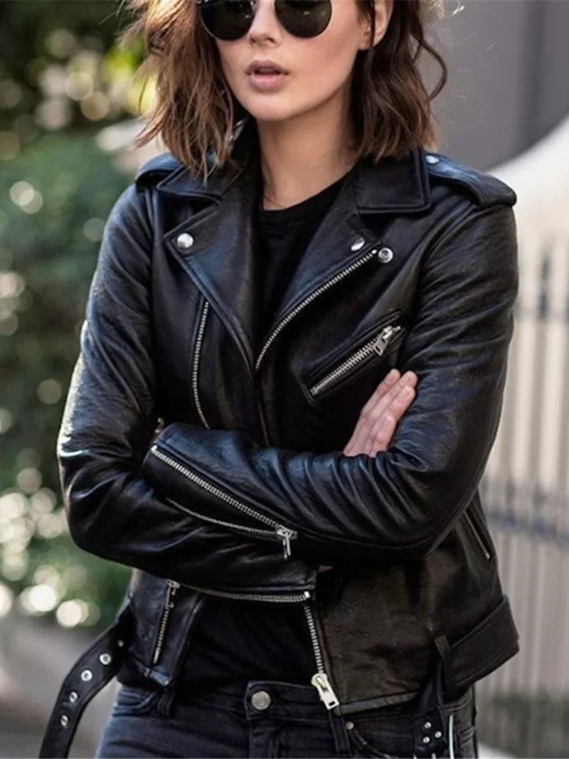 2022 new leather coat women's jacket autumn short spring Korean PU motorcycle suit slim fit popular winter leather jacket