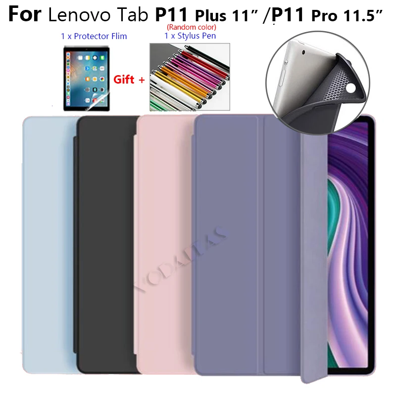 For Lenovo Tab P11 Case P11 Plus 11" Slim Magnetic Folding Stand Soft Tpu Smart Cover For Lenovo Tab P11 Pro 11.5" Tablet Funda