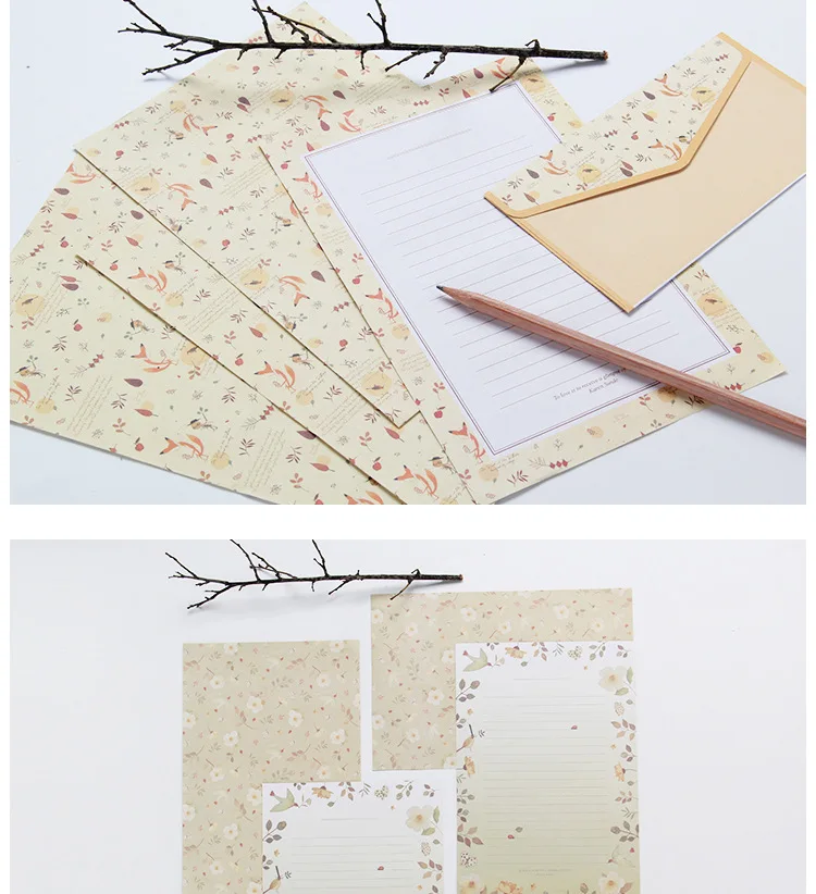 CLSSLVVBN Enveloppe écriture Papeterie Papier Lettre Papiers Léger Portable Transparent Scellé étiquette Fleur/Animal Enveloppes, Type 4
