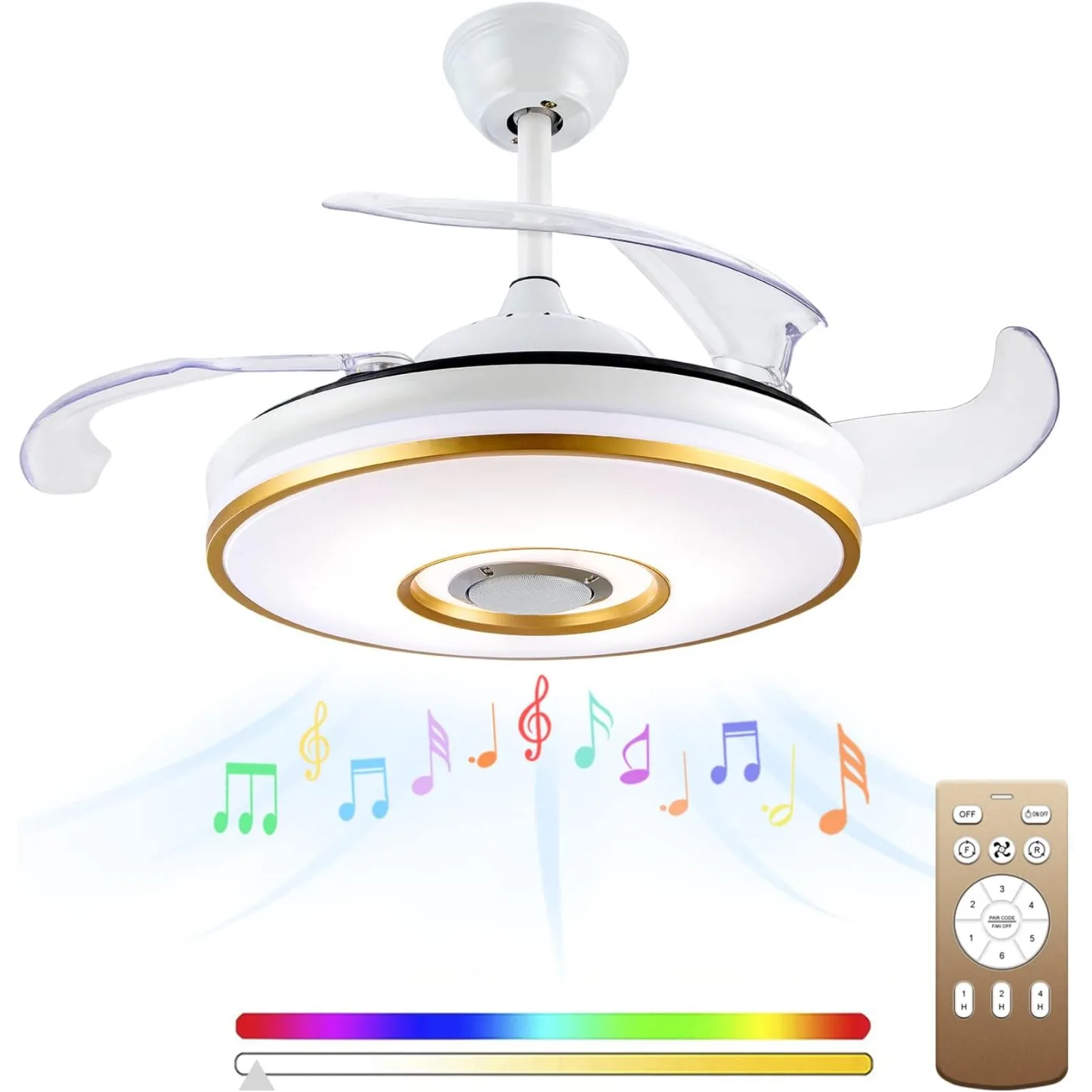 US42InchRetractableCeilingFanwithLightsandRemoteModern