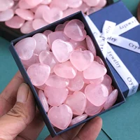 10/20/30PCS Rose Quartz Heart Natural Crystal Gift Set Polished Stones Healing Reiki Gemstone Valentine Gift For Women 1