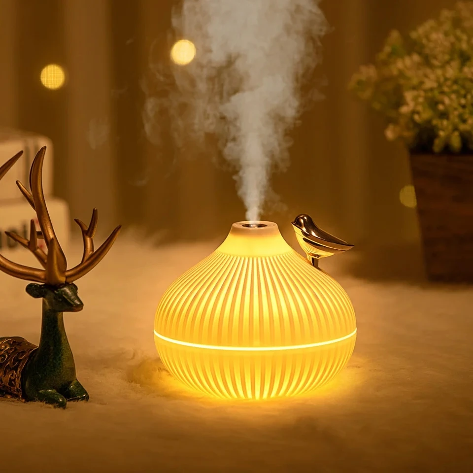 Humidificador de aire USB de 300ml, Mini difusor de Aroma de agua con luz LED nocturna cálida para el hogar, Humidificador ultrasónico de niebla fría - AliExpress