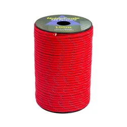 Reflective Tactical Paracord Rope - Durable 7 Strand 4mm for Camping, Tent Setup, Lanyards, and DIY Projects (Fang Red)