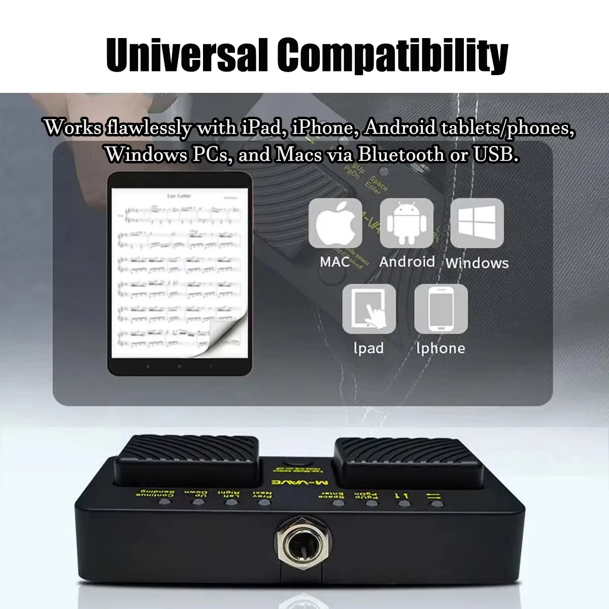 รูปสินค้า สวิตช์เท้าไร้สาย USB สำหรับมือถือและแท็บเล็ต