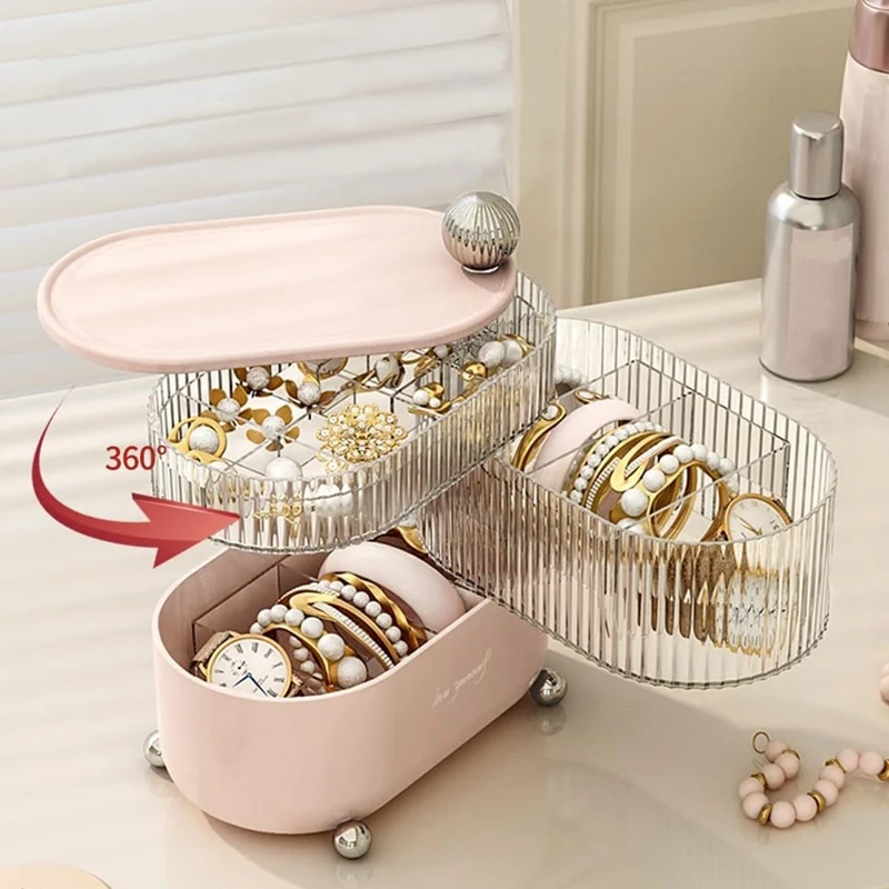 

360°Rotating Hair Accessories Organizer, Bathroom Containers For Headband, Jewelry Storage Box Earring Holder B Durable