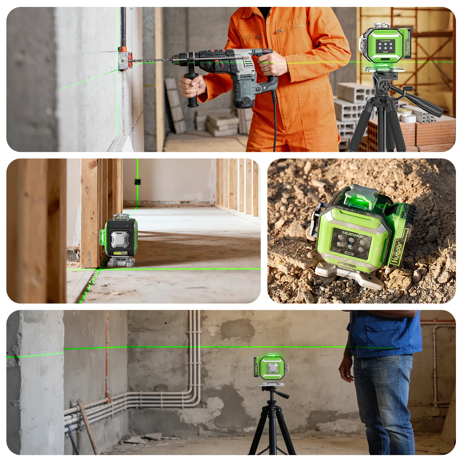 DP04CG-BT 16 Green Lines 4D Self-leveling bluetooth Control Laser Level with Lig
