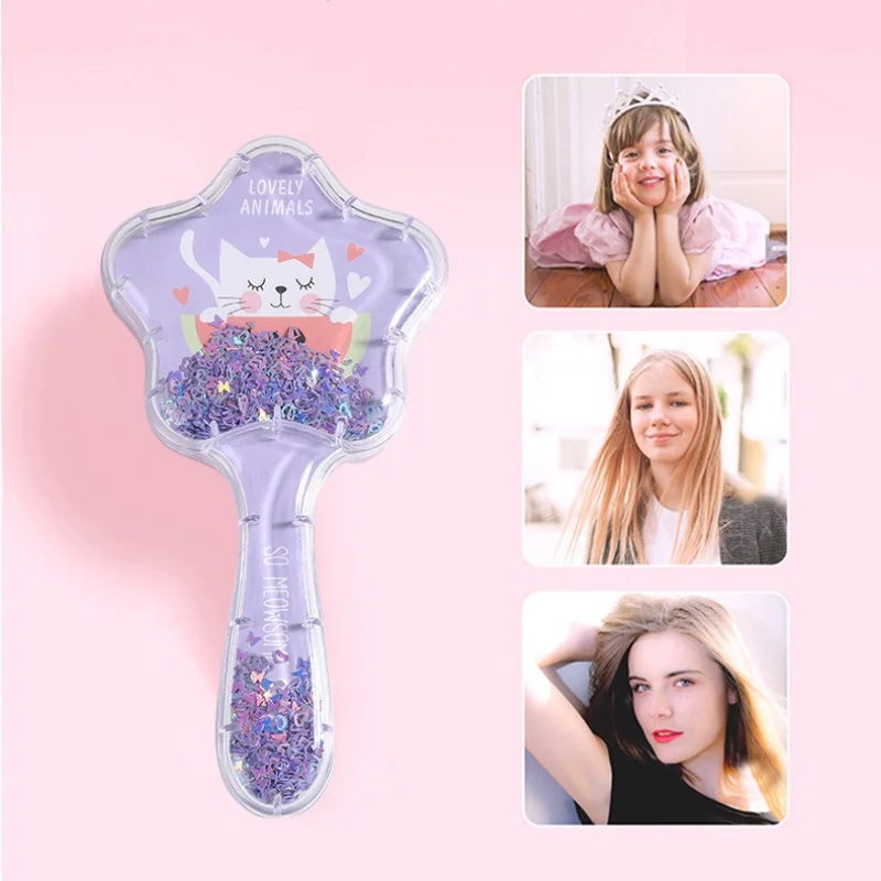 Weet Cartoon Hair Brush for Kids Girl Lovely Unircorn Panda Mermaid Air Cushion Massage Comb Sequins Quicksand Anti-knot Combs hair comb,hair brush comb,hair comb set