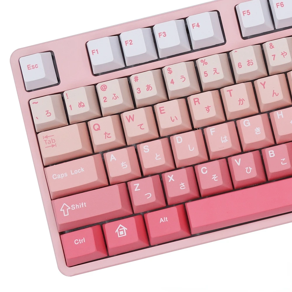 Chaves Gradiente Série Tema Rosa Keycaps Pbt Material Cereja Perfil Compatível com Teclados Mecânicos 139 151 - Imagem 4