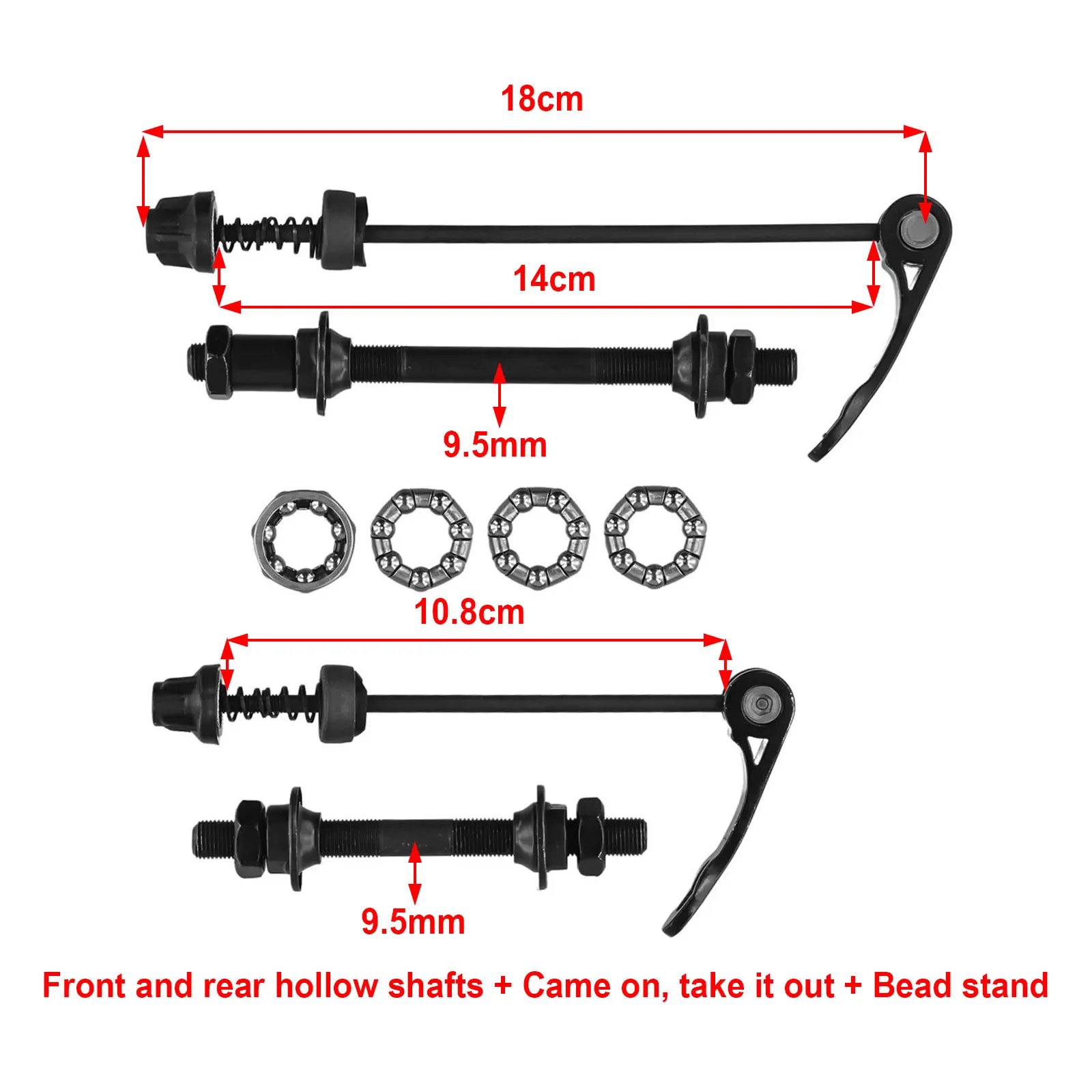 1 Set MTB Bike Axle Front Rear Quick Release Skewers Tools With 25mm 1/4 Hub Bearings For 6 7 8 Speed Universal Bicycle Parts bicycle quick release skewer