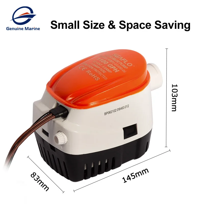 Seaflo 1100GPH Automatic Boat Bilge Pump 12V DC Auto Submersible Electric Water Pump Small Water Exhaust With Float Switch bilge pump marine water pump