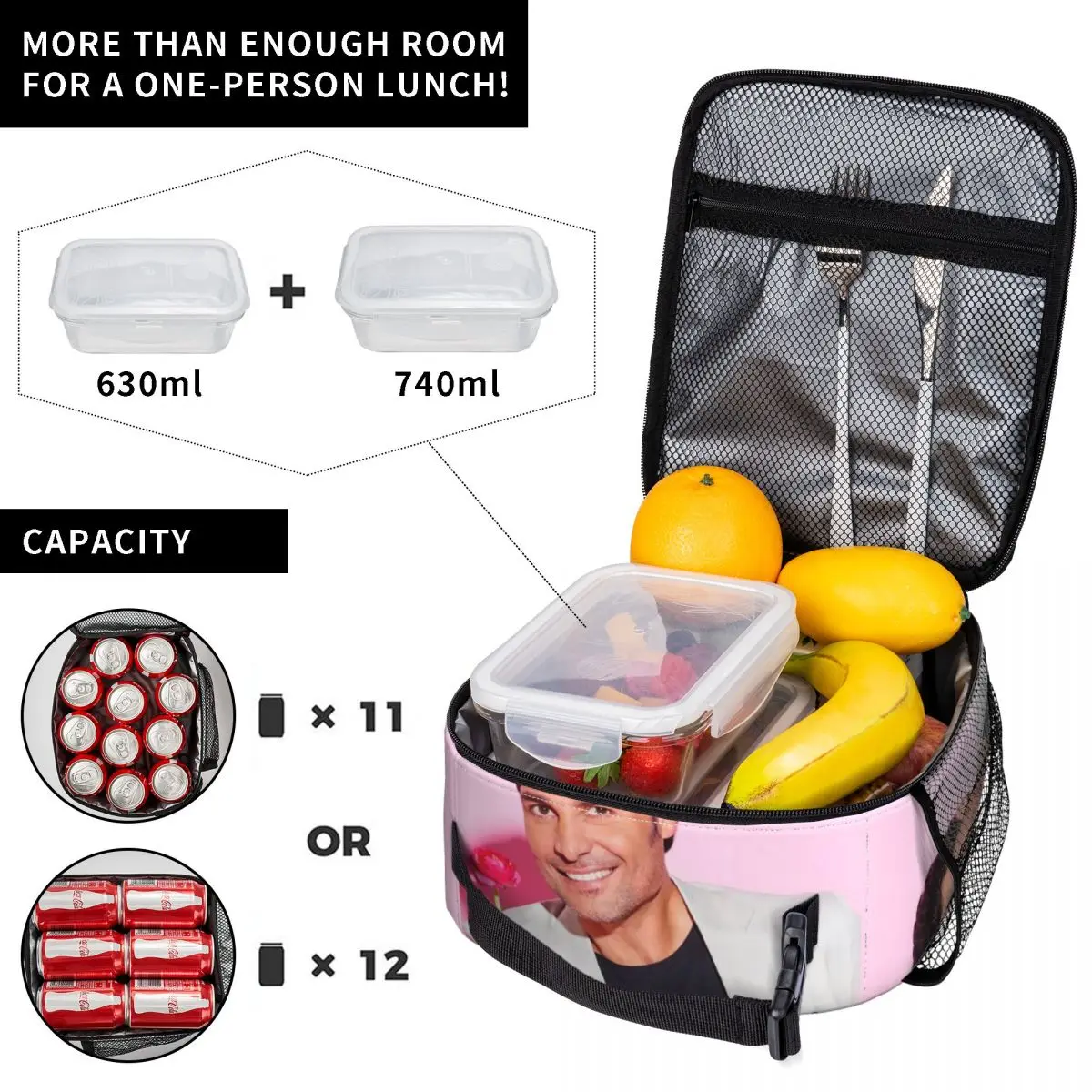 Custom Chayanne Puerto Rican Latin Pop Singer Lunch Bag Men Women Cooler Thermal Insulated Lunch Boxes for Children School