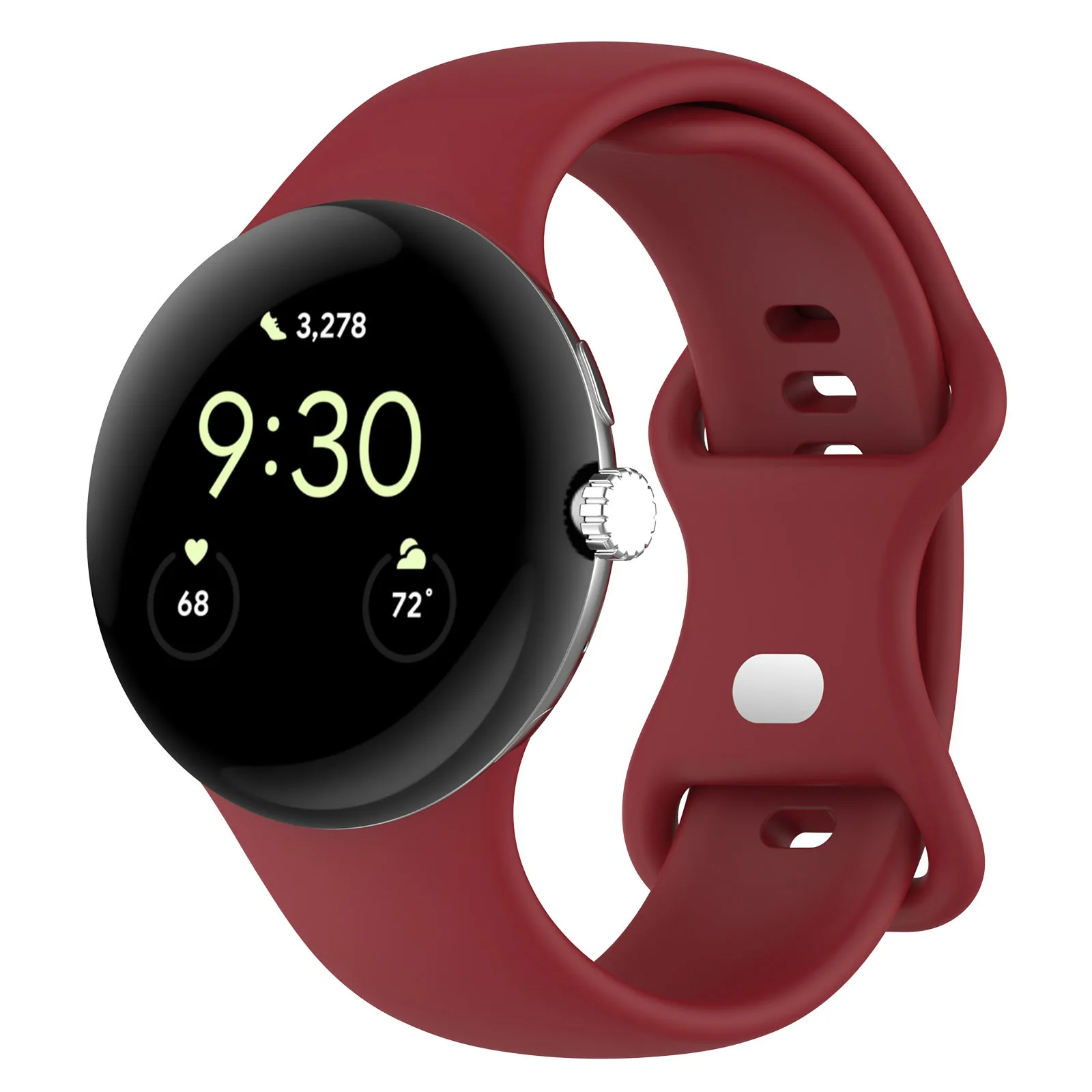 Silicone Sport Smartwatch Strap for Google Pixel Watch - No Gap Design Bracelet Accessory