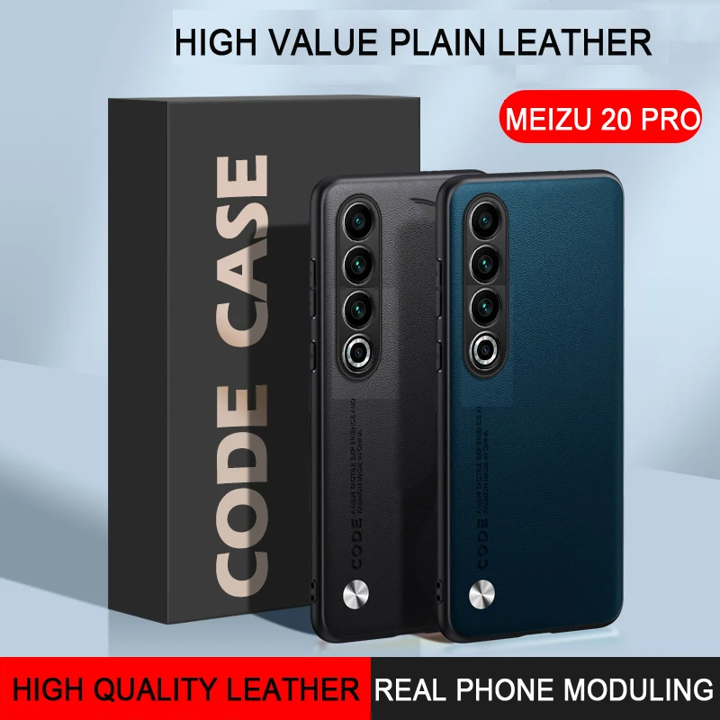 

For Meizu 20 Pro Plain Leather Case TPU Pure Color Cover Shockproof Phone Case Meizu 20 Fundas Protection Meizu 20/Meizu 20 Pro