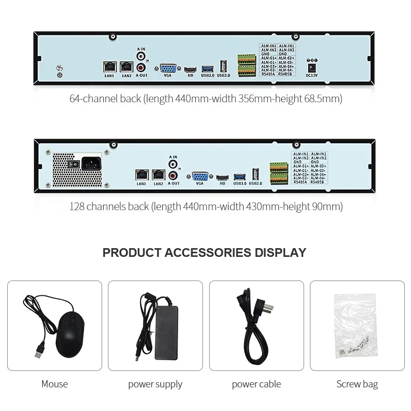 Loosafe 슈퍼 NVR 64/128 채널 울트라 4K H.265 네트워크 비디오 레코더 얼굴 인식