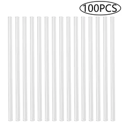 Eco - Friendly Reusable Glass Drinking Straws - Pack of 100 for Smoothies and Cocktails (100Pcs Straight)