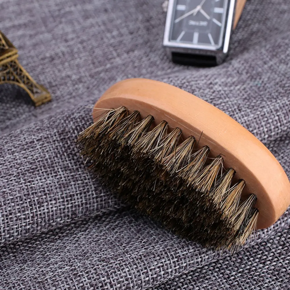 Kit pettine per baffi da uomo con setole di cinghiale morbide professionali in legno per barba con pettini per capelli con spazzola per parrucchiere - immagine 5
