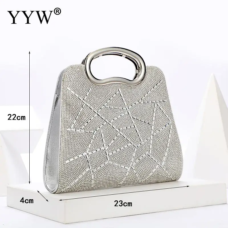 Portable Soft PU Leather Women Clutch Handbag Luxury Rhinestone Strip Pattern Large Capacity Daily Shopping Messenger Tote Bag