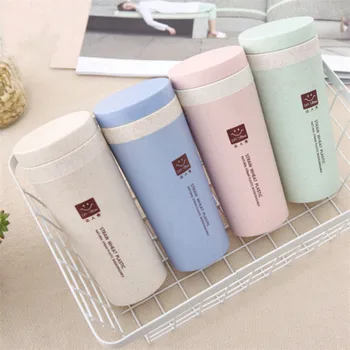 HOT Travel Mug Thermo Bottle Office Coffee Tea Bottle Cups Straw Plastlc Thermal Insulatio Cup Thermos for Tea Drinkware Kitchen 1