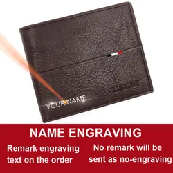 Personalized Engraved PU Leather Men's Slim Wallet with Zipper Card Holder and Coin Pocket (Coffee Name)
