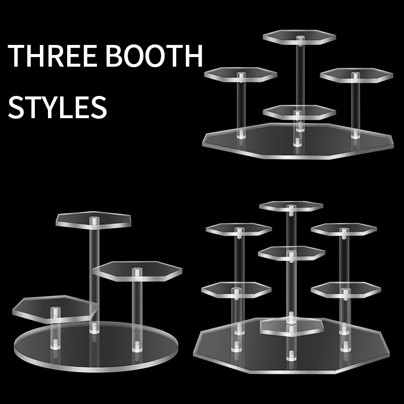 7-Tiers Acrylic Display Stand Cupcake Dolls Jewelry Storage Rack Cosmetic Display Holder Desktop Organizer Wedding Party Decor 3