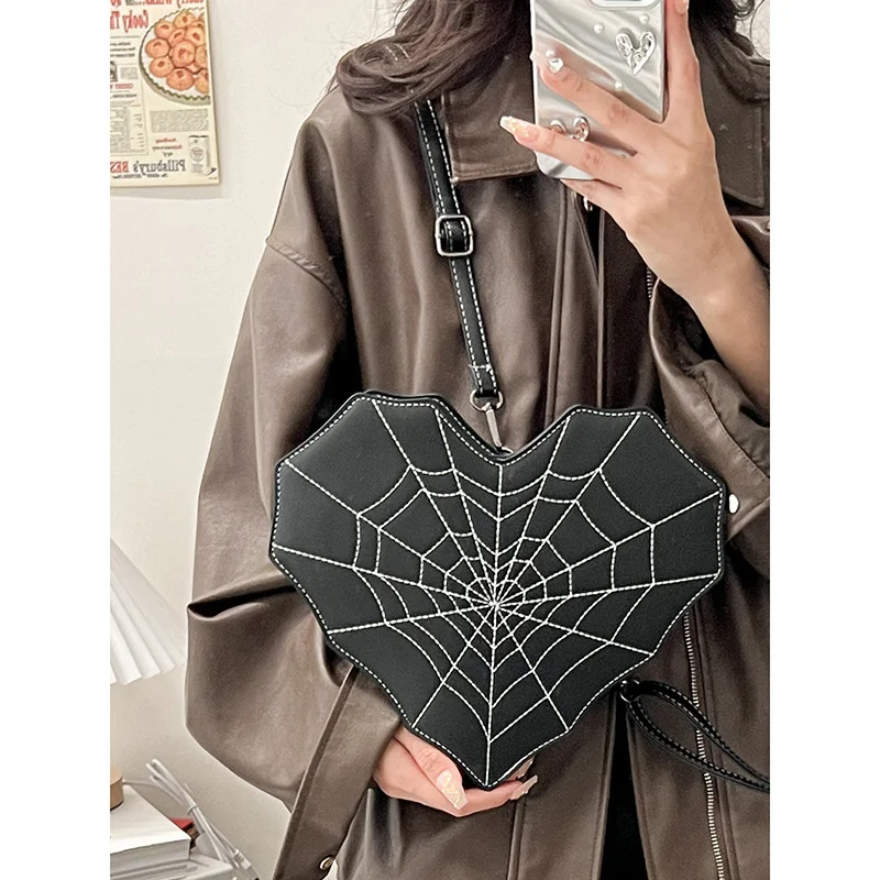 

Рюкзак с текстурой темного паука в готическом стиле, Модная уникальная крутая Женская сумочка через плечо с принтом летучая мышь на заказ