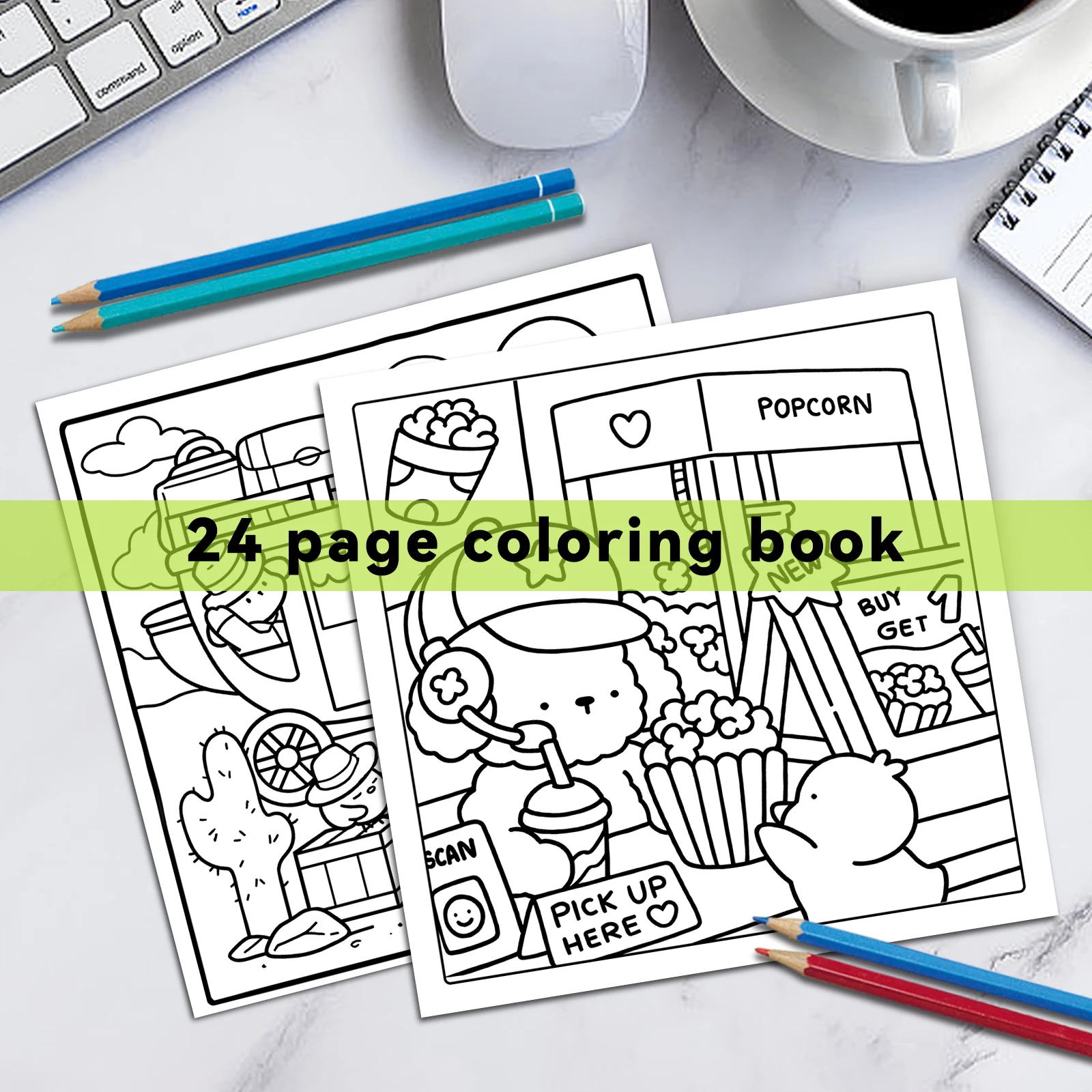 Coloring Book For Adults And Teens Halloween Theme Featuring Adorable Creepy Creatures In Cozy Moments Relaxation Graffiti Gift 4