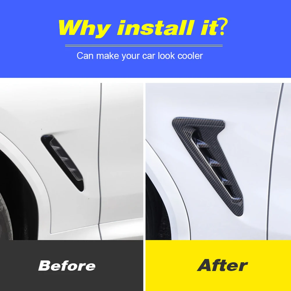 사이드 펜더 커버 공기 배출구 환기구 트림, 외부 액세서리, 자동차 스타일링, BMW X3 G01 2018-2021 탄소 섬유