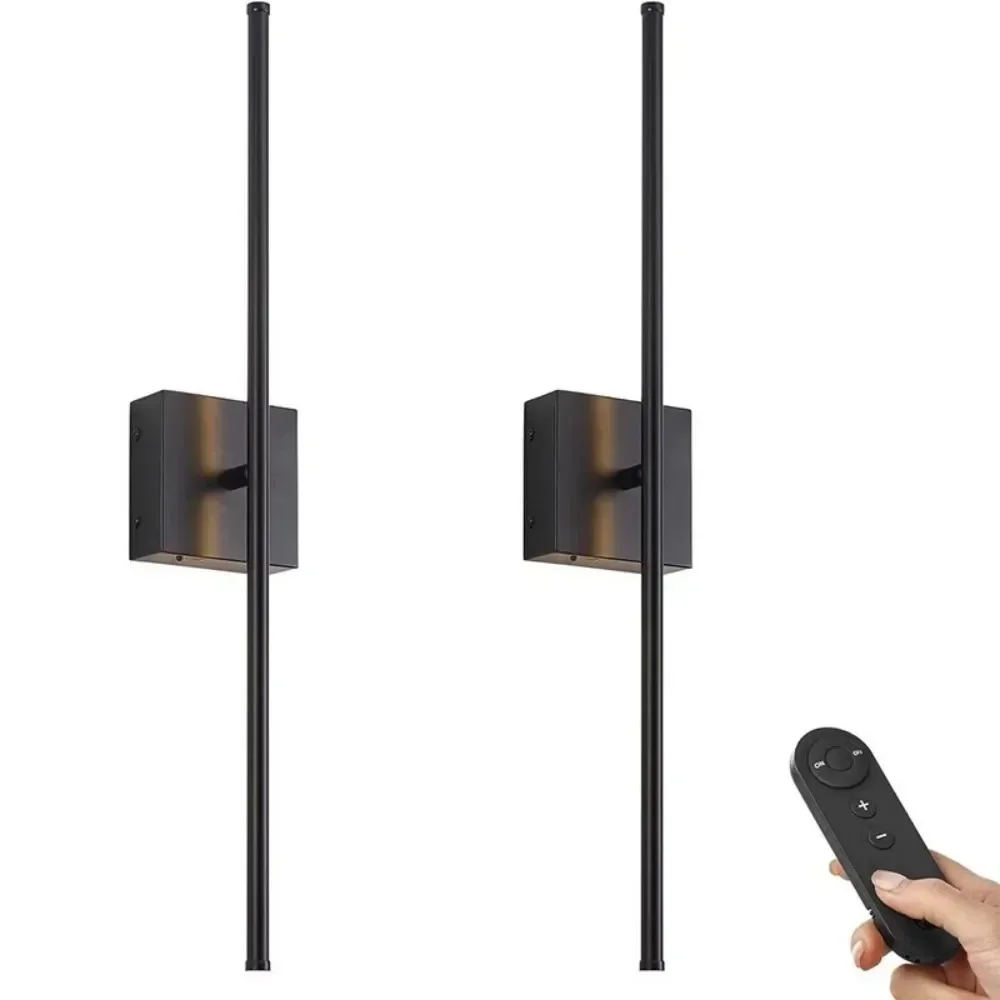 Modern LED Rechargeable Wall Lamp Black Gold Wiring-Free Make-up Wall Lamp For Living Room Bedroom Remote Control Indoor Lights