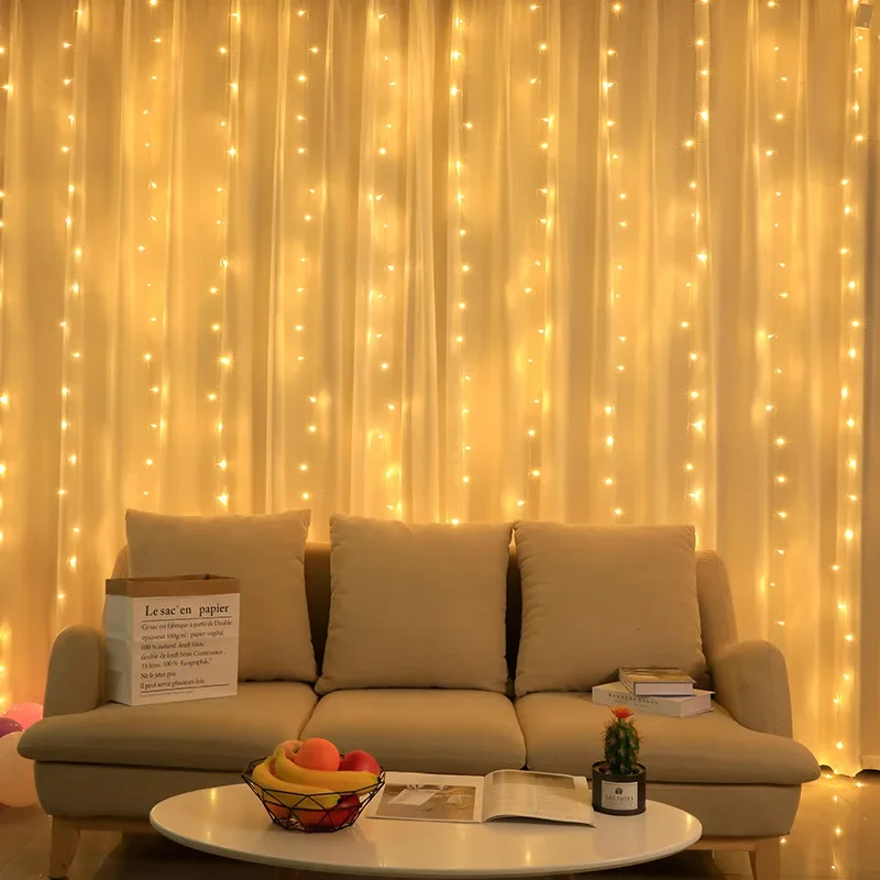 LED Curtain String Lights - USB Powered Fairy Lights for New Year Garland & Christmas Decoration