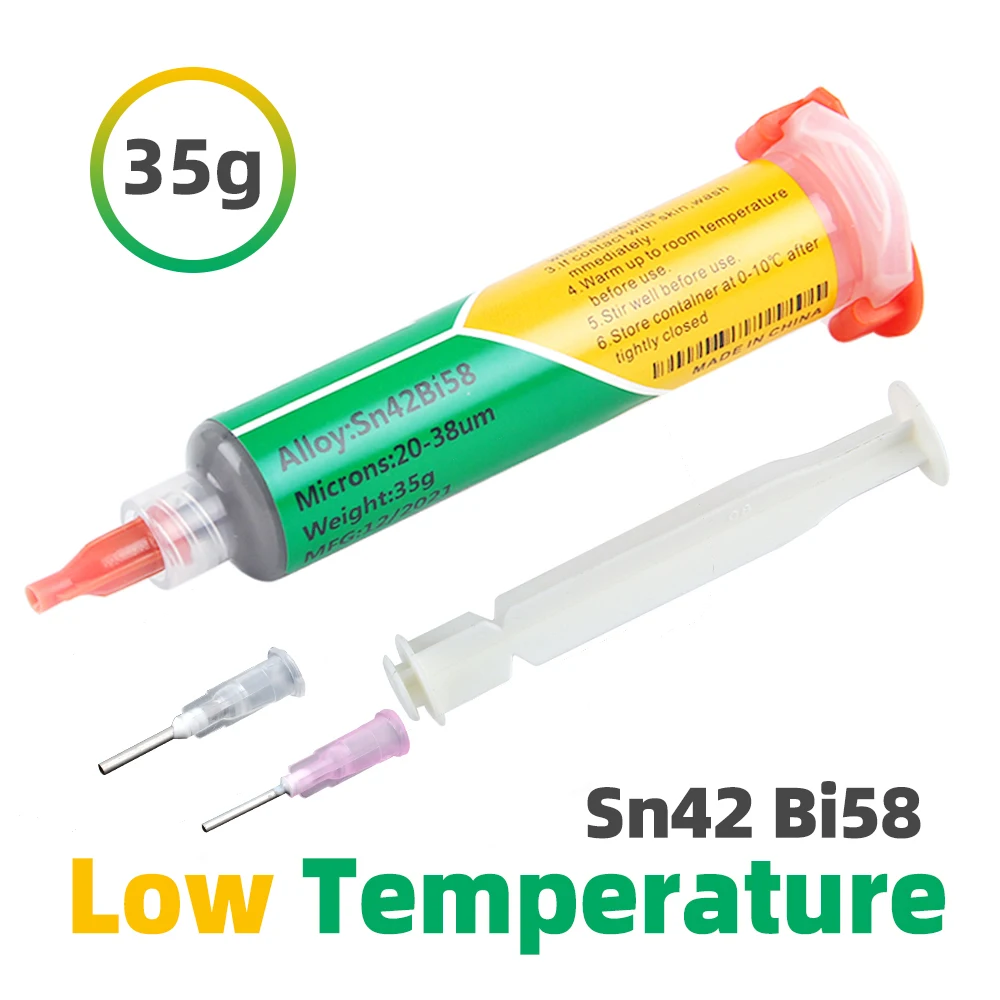 New Type Low Temperature Lead-free Syringe smd Solder Paste Flux For Soldering Led Sn42Bi58 Repair Welding paste tool