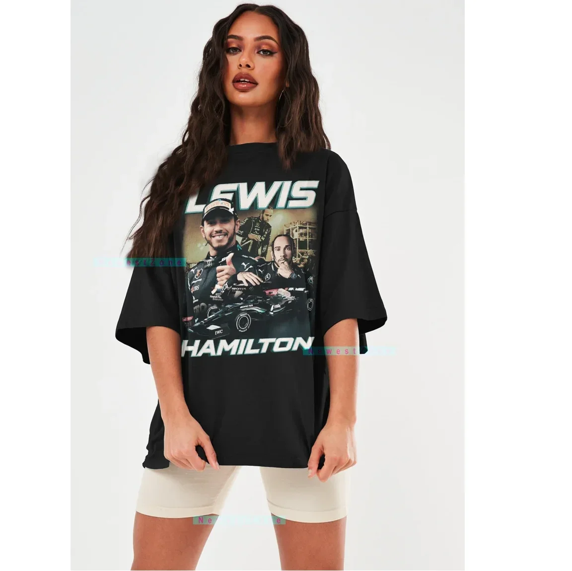Nuovo!! Maglietta Vintage Lewis Hamilton Racing Anni '90, T-Shirt Lewis Hamilton Da03973