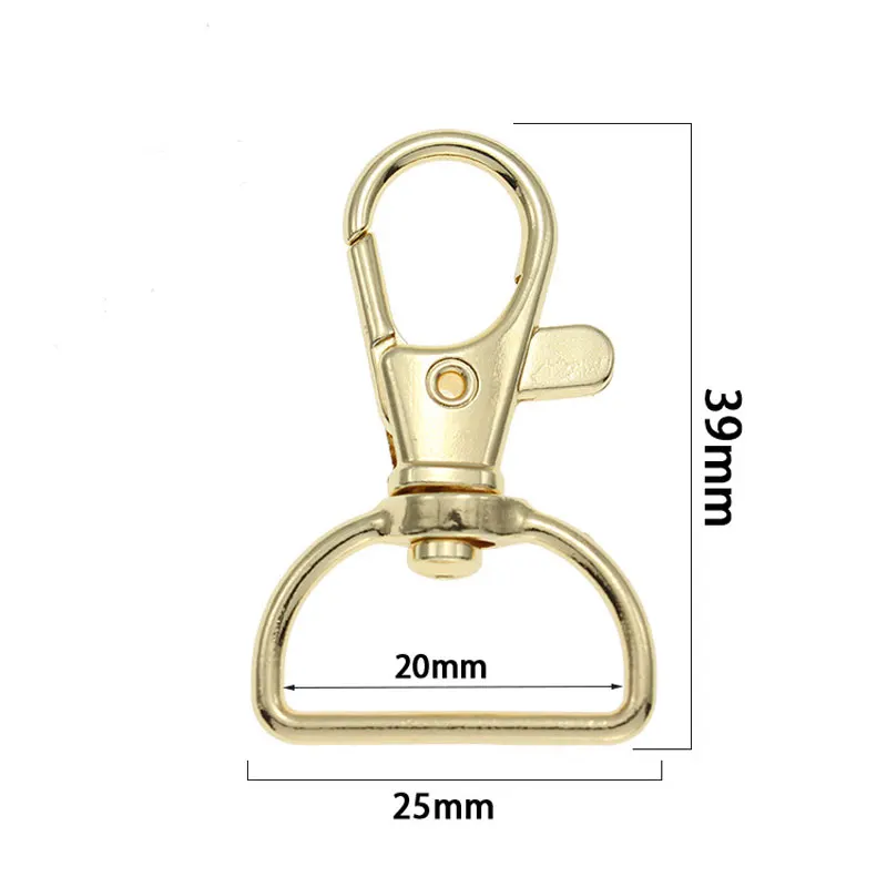 Set di 30 portachiavi con anello a D, chiusura girevole, gancio a moschettone e portachiavi, girevole a 360