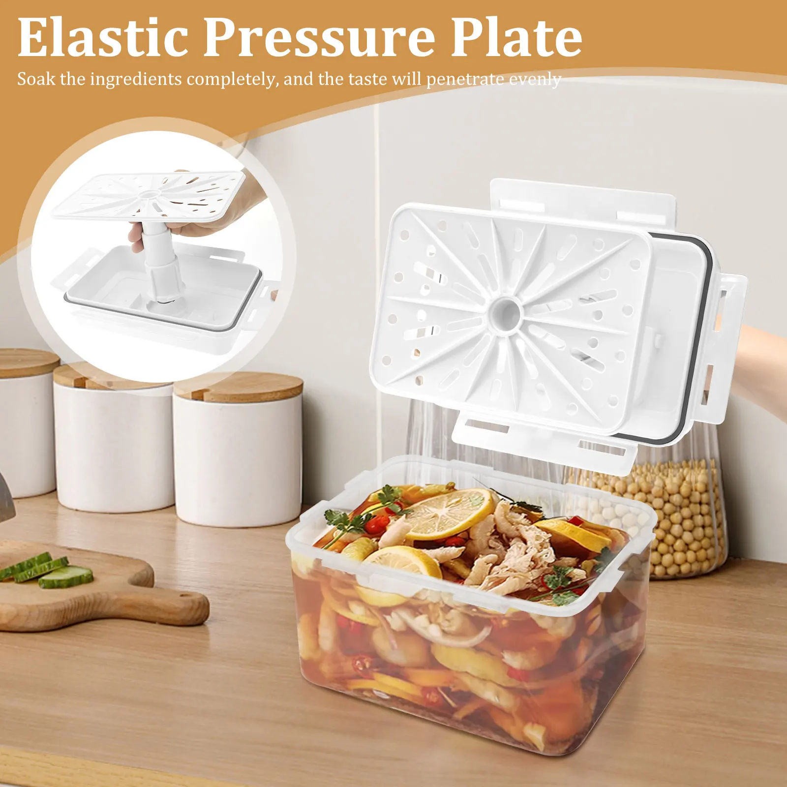 Pickle Jar Plastic Press Fermentation Container For Gherkin Sauerkraut Olive And Kimchi Storage Container And Fermentation 3