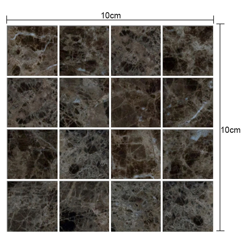 10Pcs PVC Wall Tile Stickers Modern Style 10 X 10 Cm Self Adhesive Kitchen Tile Sticky Bathroom Wall Tile for Kitchen Bathroom