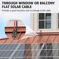 Câble d'extension solaire JMUYTOP 12AWG pour passage par fenêtre, fil plat, pour centrales solaires Zendure/Ecoflow/Anker sur balcon 2