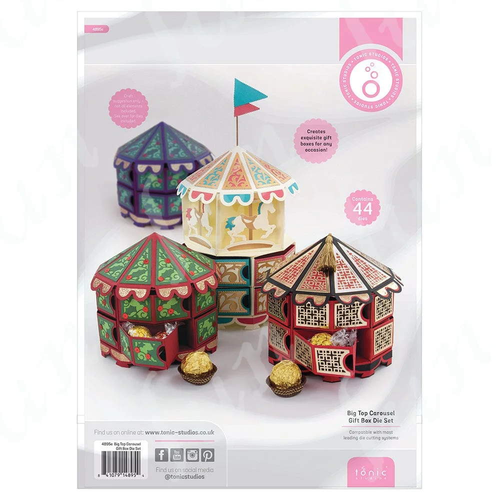 Big Top Carousel Gift Box Die Set Metal Cutting Dies Scrapbook