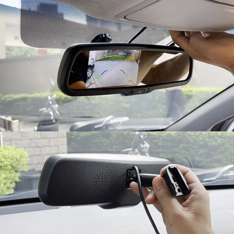IPoster 4.3 Cal Monitor lusterko wsteczne samochodu LCD ze wspornikiem No1 OEM styl kamery cofania do Toyota Jeep Ford Nissan Honda