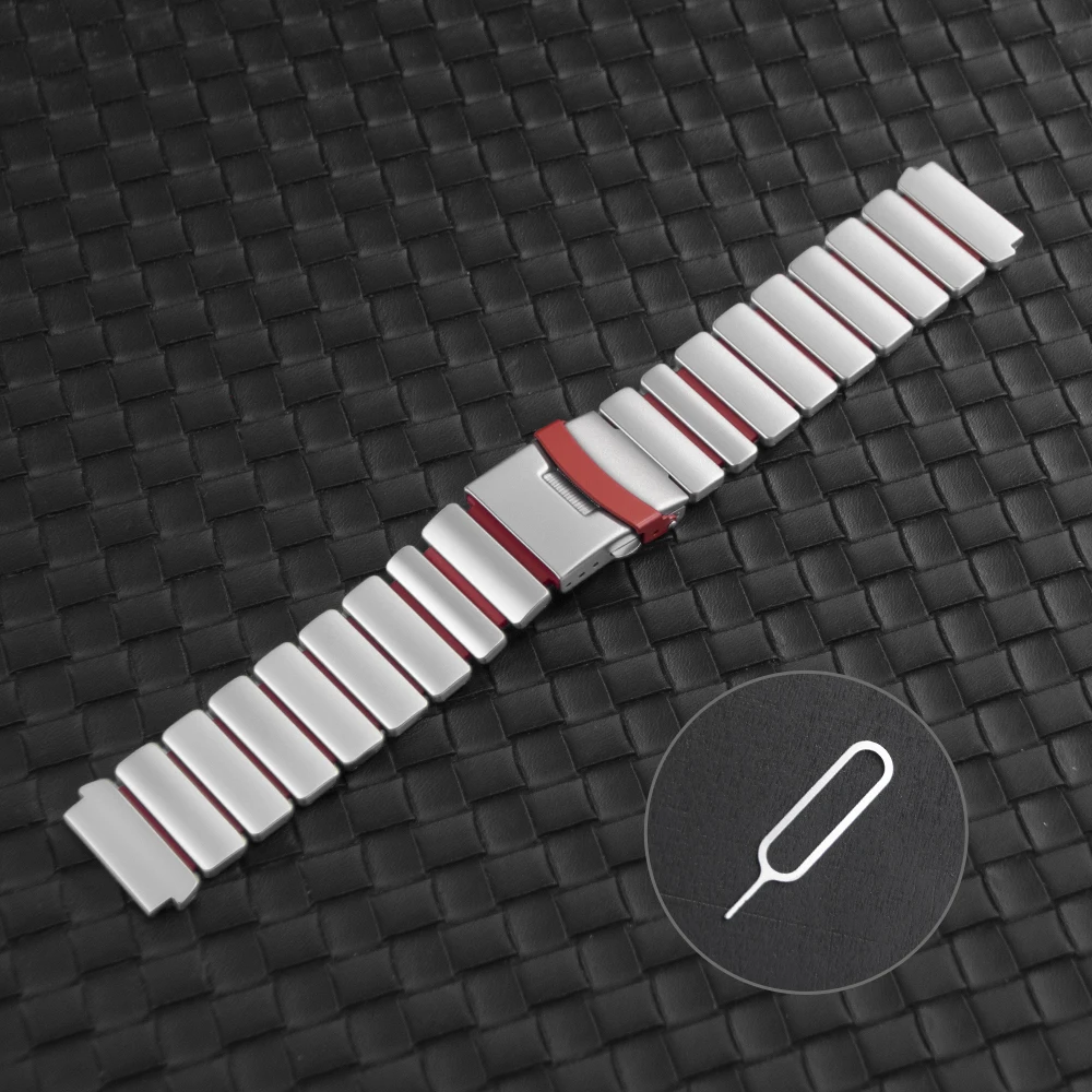 Premium 22mm Titanium & Stainless Steel Watch Band Strap