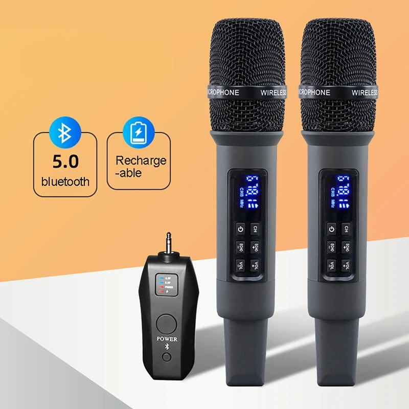 Professional Rechargeable Wireless Microphone Karaoke Dynamic Vocal  Microphone Microfono Mikrofon UHF Karaoke Handheld