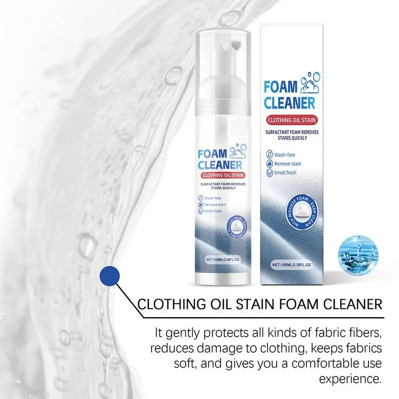 100ml Dry Cleaner Clothing Stain Remover No Wash Foam Cleaning Agent Multi-functional Non-rinse Foam Spray Gentle Dry Cleaner