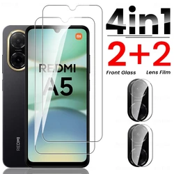 8 - in - 1 9H Tempered Glass Screen Protector and Camera Glass Film Set - Redmi A5 4G (171mm) (4In1 2Front 2Lens)