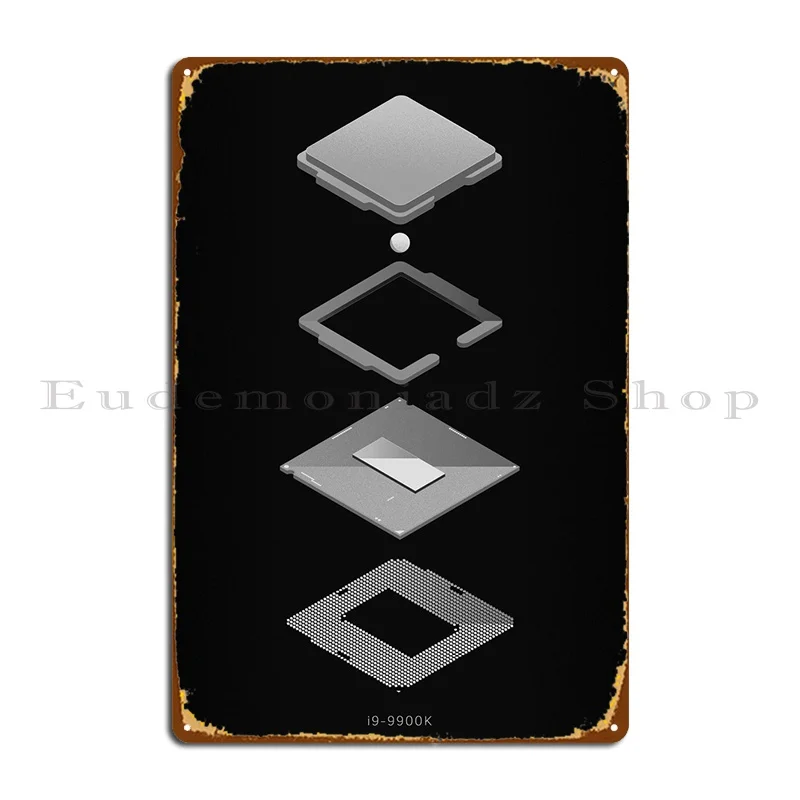 I9 9900K Cpu Poster Bw Metal Platform Poster Club Pub Designs Wall Custom Garage Tin Sign Poster