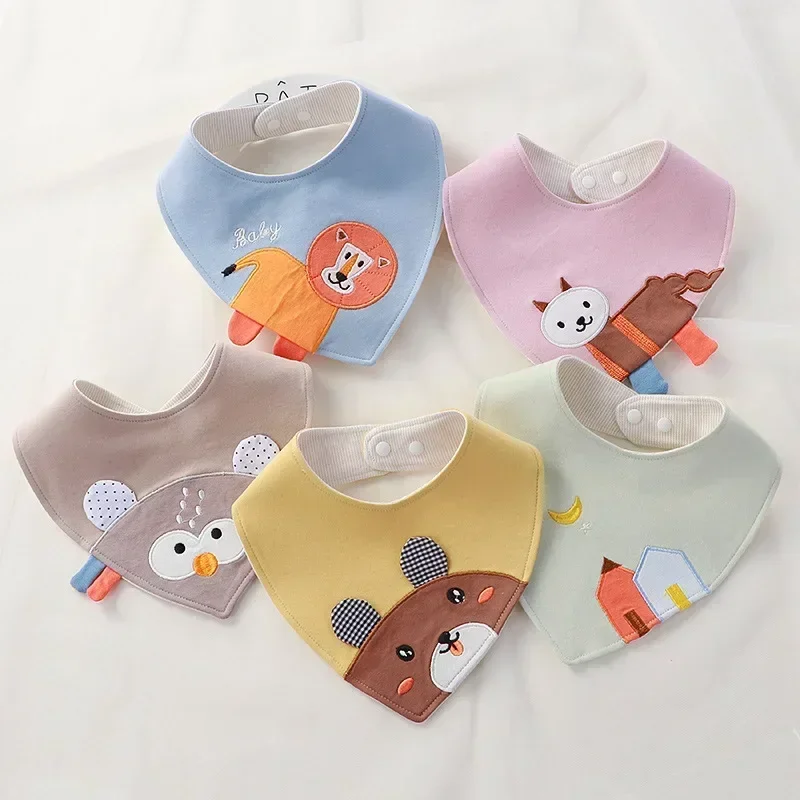 Feeding Bib Cartoon Baby Soft Newborn Cotton Cloths Girls Boys Bandana Saliva Towel Burp