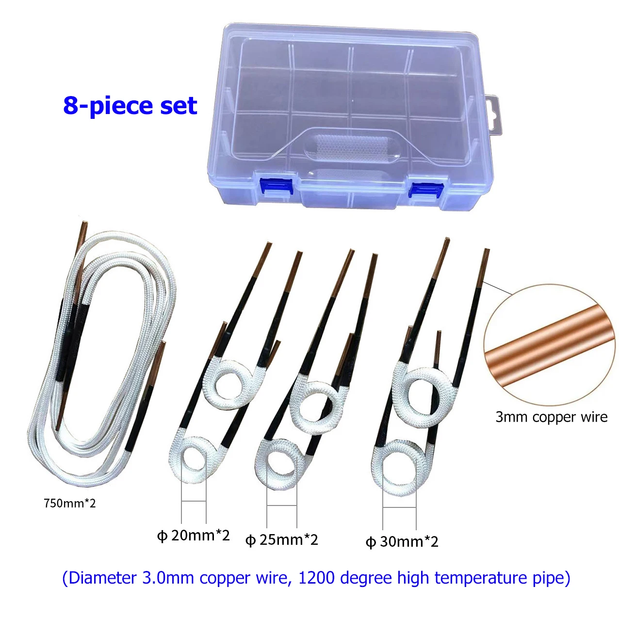 3.0mm Copper Wire 1200° Heat Induction Heater Coil Kit for Magnetic Induction He