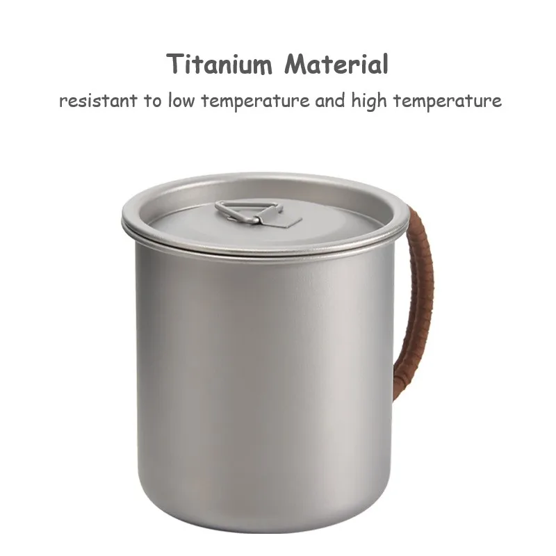 

450ml Pure Titanium Coffee Cup Titanium Metal Mug Outdoor Water Glass Beer Glass Beverage Cup Can Boil Water