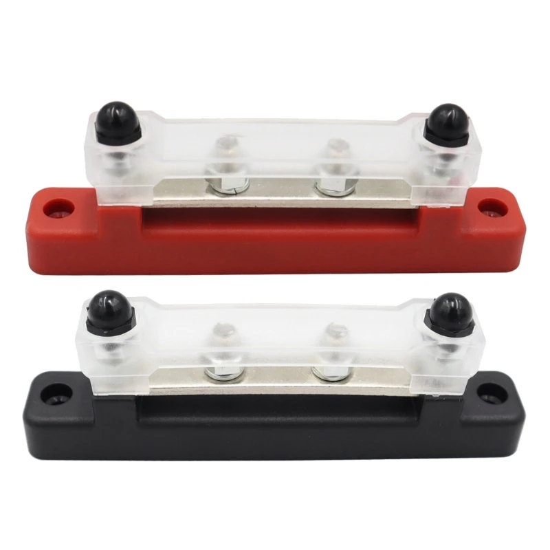 

48V 150A 4 Way Bus Bar Ground Distribution Block Panel M6 Terminal Studs Car Truck Boat Power Distribution Block