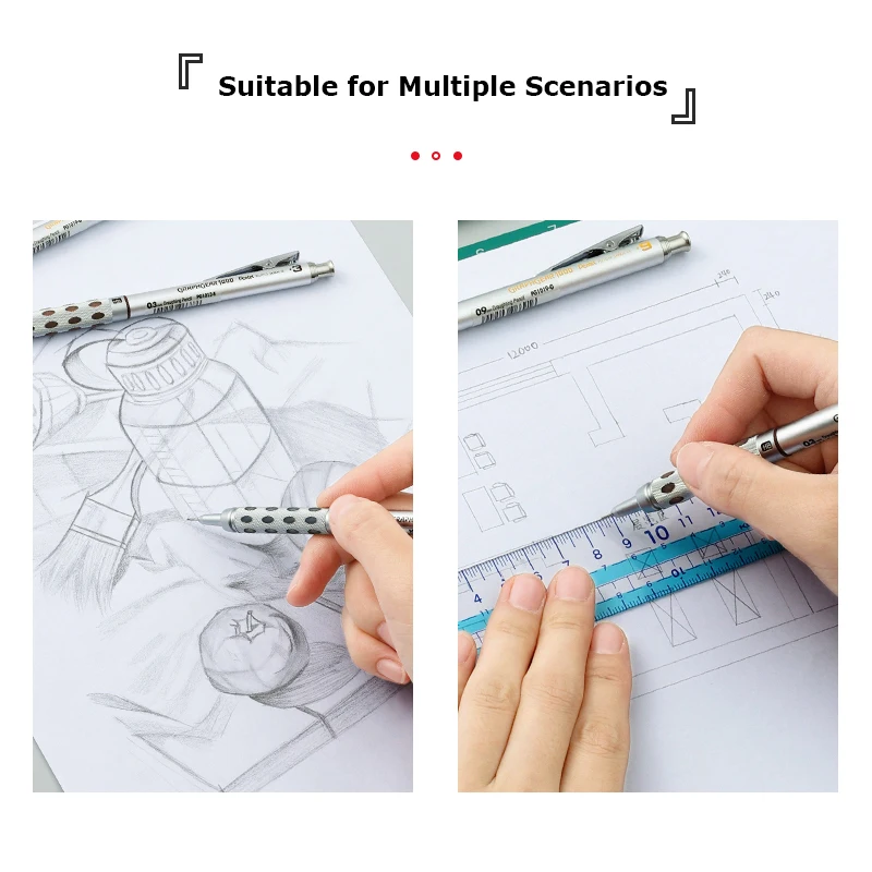 Japan Pentel Mechanical Pencil GraphGear 1000 Metal Bar Premium Automatic Pencils Drawing Drafting Sketching Drafting Stationery 6