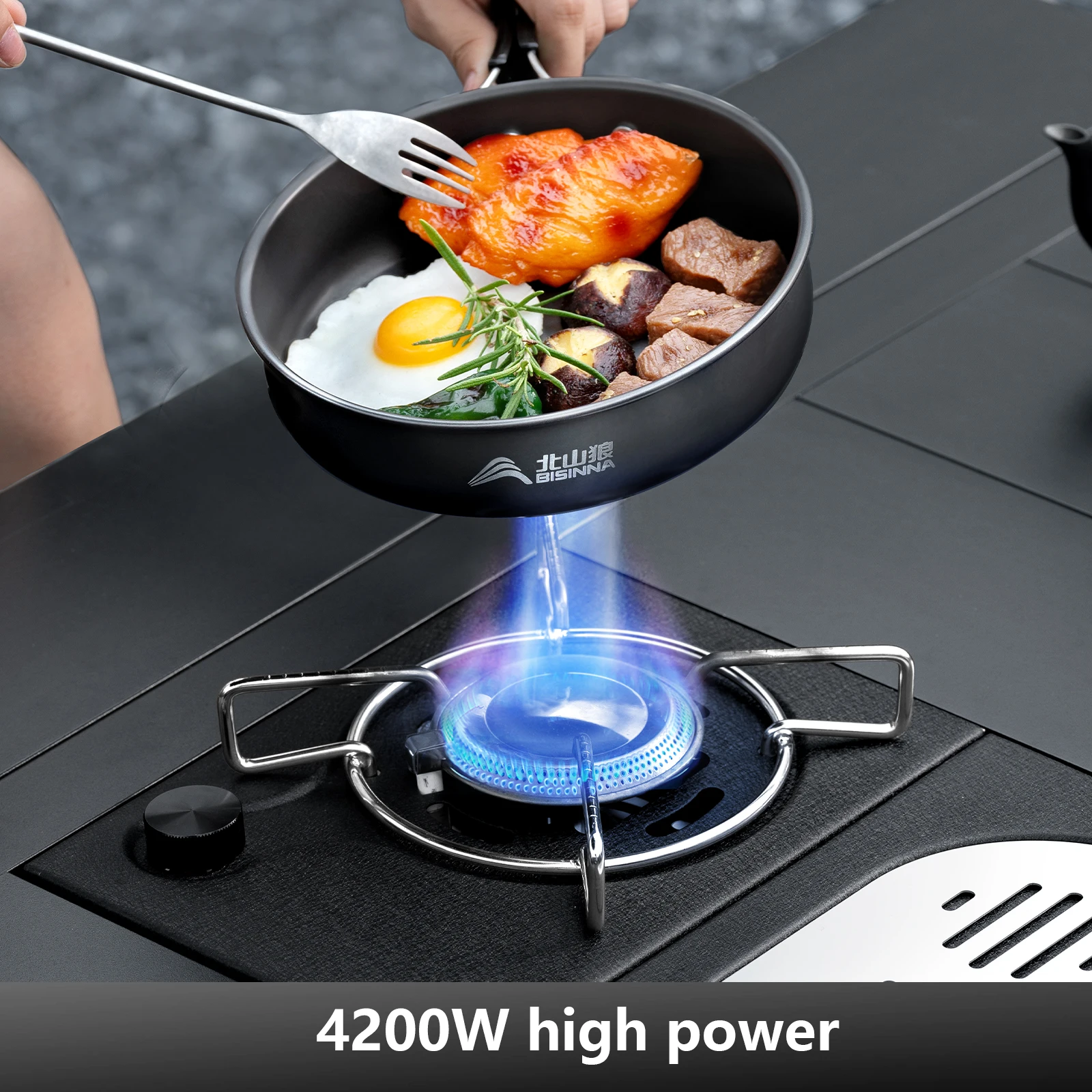 4200W Portable IGT Gas Stove Built-in/Desktop Dual-use Camping Gear Outdoor Burner For Hiking Cooking Tea Brewing Use camping gas stove camping stove gas stove